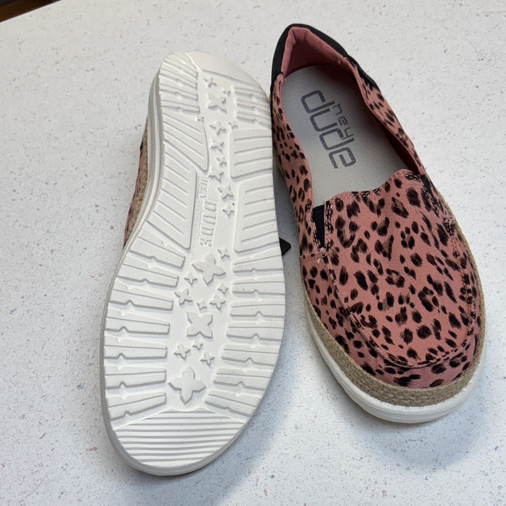 Hey Dude Pink Leopard Women's Loafers - Picture 5 of 8